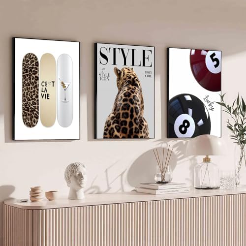 Youillne Trendy Cheetah Wall Decor Prints Preppy Leopard Wall Art Aesthetic - Image 3