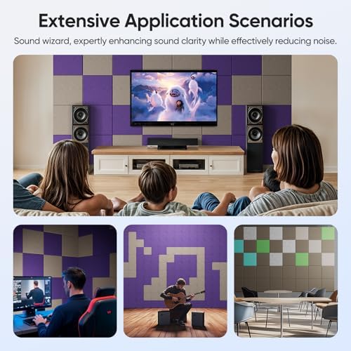 Square Acoustic Panels, 12 Pack Self-Adhesive Sound Panels - Image 6