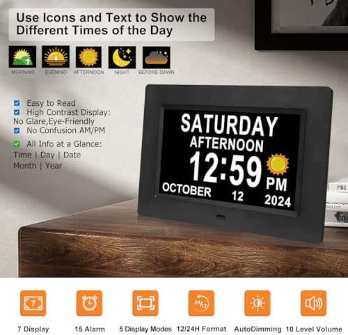 SSINI Digital Calendar Dementia Alarm Clock - Image 2