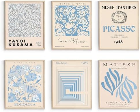 Habseligkeit Blue Master Wall Art Prints, Abstract Matisse Wall Art Exhibition by Habseligkeit