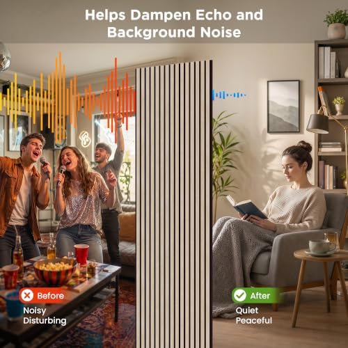 Acoustic Wood Slat Wall Panels, 106”H x 12.6”W - Image 3