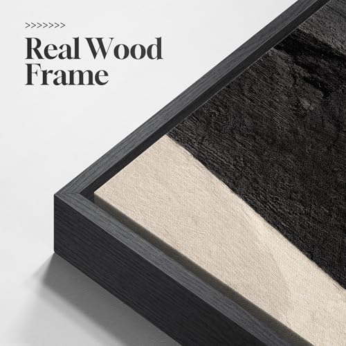 Framed Black Beige Abstract Long Vertical Wall Art - Image 6