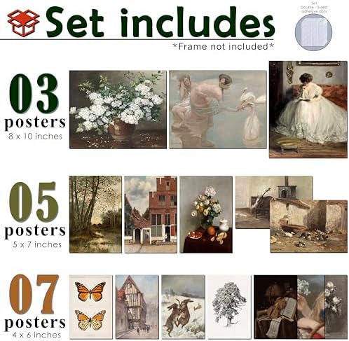 LANCHI95 15 Pcs Unframed Vintage Moody Art - Image 2