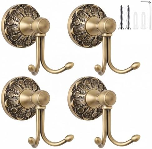 Yaocom 4 Pack Antique Towel Hooks Wall Mounted by Yaocom