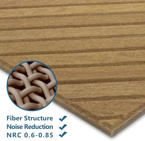 16-Pack Acoustic Wall Panels, 11.8" x 11.8" Peel and Stick PET Diagonal Slat - Image 3