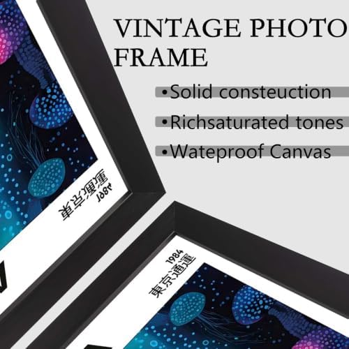 Black Framed Colorful Jellyfish Tokyo 1984 Canvas Wall Art 24x36in - Image 4