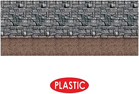 Beistle Stone & Dirt Floor Wall Backdrops, 4’ x 30’, Medieval Decor Background - Image 5
