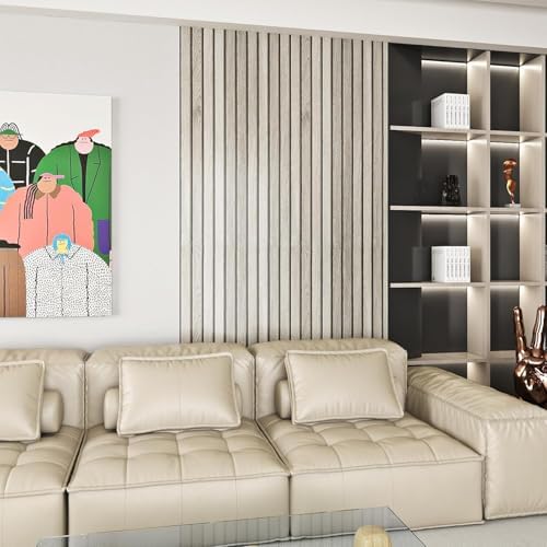 Livelynine Wood Slat Wallpaper Peel and Stick Accent Wall 15.8x78.8 Wooden - Image 7