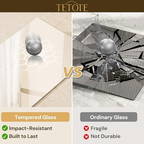 TETOTE 60" x 30" Frameless Vanity Mirrors, Rectangle Bathroom Mirror - Image 4