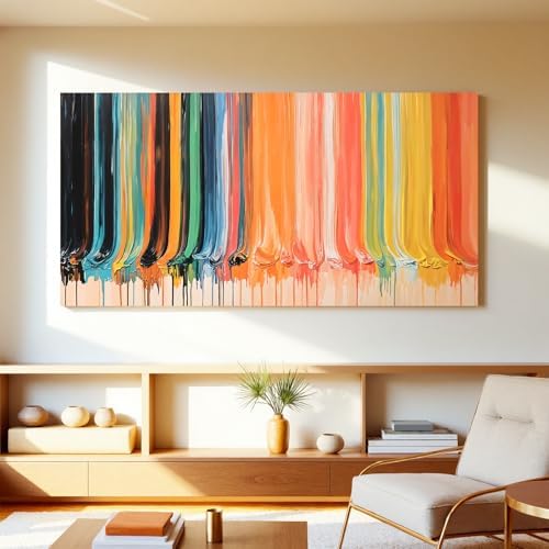 Large Abstract Wall Art Prints Colorful Vertical Stripes Print 29"×58" - Image 4