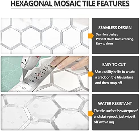 STICKGOO Hexagon Peel and Stick Backsplash Tile, Stick on Backsplash - Image 4