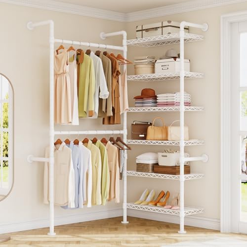 ONBRILL L2 Wall Mounted Closet System, Industrial Pipe Clothing Rack by ONBRILL