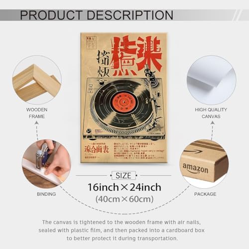 Vintage Japanese Canvas Wall Art Retro Music Ukiyo-E Posters Funny Vinyl Print - Image 6