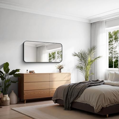 KOCUUY Black Mirror 20" x 40", Metal Frame Vanity Mirror - Image 6