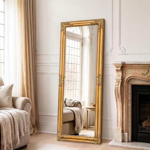 TRAHOME Vintage Full Length Mirror, 55”x20” Gold Antique Baroque Mirror - Image 6