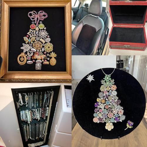 Black Large Size Self Adhesive Soft Velvet Drawer Liner DIY Fabric Felt Liner - Image 7