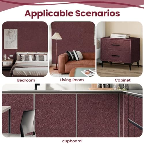 Dark Red Peel and Stick Self Adhesive Wallpaper Countertop Contact Paper - Image 4