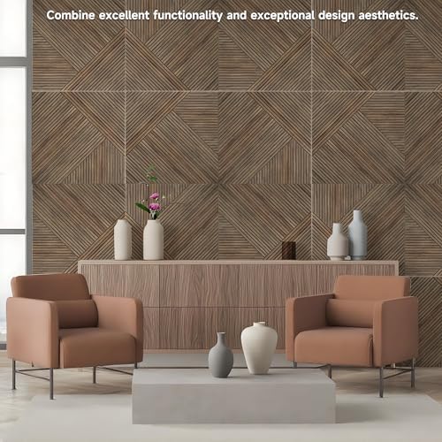 TO-TH Acoustic Panels Self-Adhesive Sound Proof Panel 6Pack, Natural Walnut - Image 4