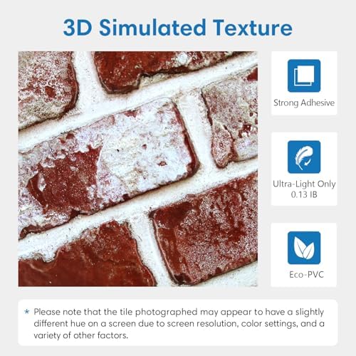 COMSTICKC 3D Faux Brick Wall Panels Peel and Stick - Image 4