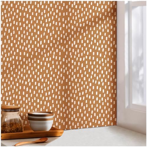HAOKHOME Boho Peel and Stick Wallpaper Geometric Caramel Terracotta Modern by HAOKHOME