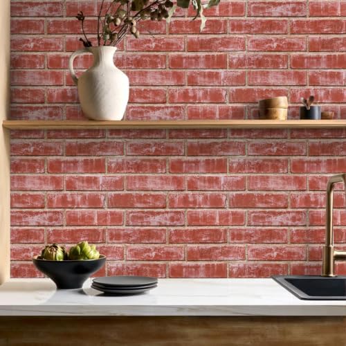 COMSTICKC 3D Peel and Stick Faux Brick Wall Stickers, Ultra-Light - Image 3