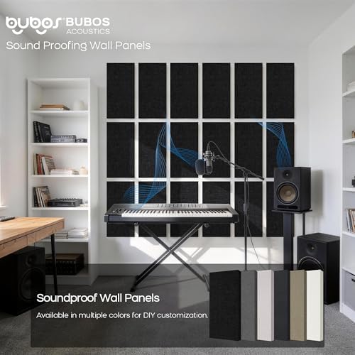 BUBOS 4-Pack Fabric Acoustic Panels 23.6x11.8x1", Self-Adhesive Sound Panel - Image 7