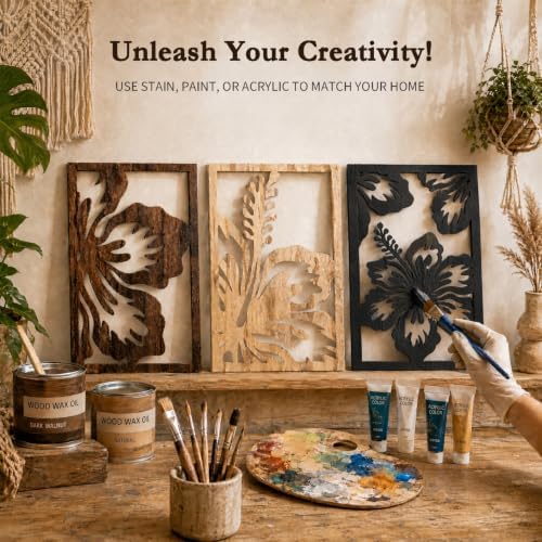Motivilla Wood Wall Art Set of 3, Light Floral Decor - Image 6