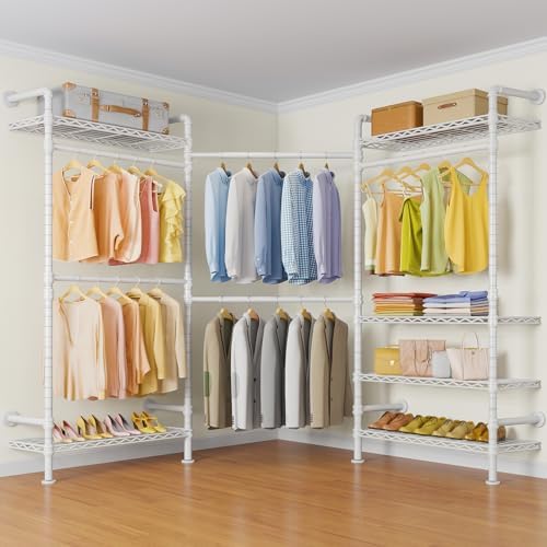 Timate L3 L Shape Garment Rack Heavy Duty Clothes Rack by SturdyWallMountedClothesRack