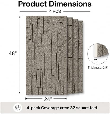 VooBang 3D Stacked Ledger Stone PU Wall Panels - Image 2