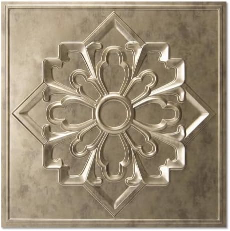 Art3dwallpanels Ceiling Tiles 12 Pack, 24 x 24 Inch, Antique Gold by Art3dwallpanels