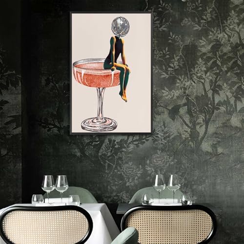 Disco Ball Head Poster, Funky Disco 70s Print, Retro Wall Art, Digital Artwork - Image 6