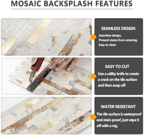 STICKGOO 20 Sheets Peel and Stick Backsplash Tile, Stick on Backsplash - Image 4