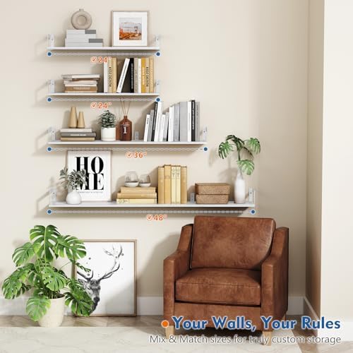 24 Inch Wall Bookshelf for Bedroom, Floating Shelves Bathroom Over Toilet - Image 5