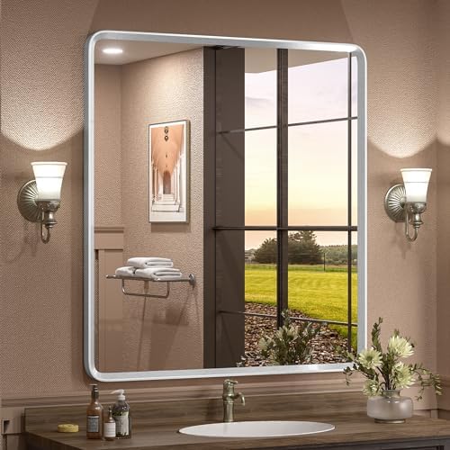 32x36 Inch Silver Bathroom Mirror by GOLOMO
