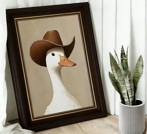 3D Textured Canvas Wall Art American-Style Frame Trendy Cowboy Duck Farmhouse - Image 3