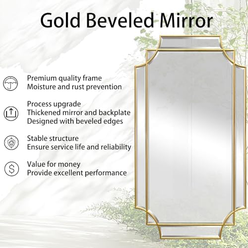 59"x30" Large Rectangle Beveled Mirror - Image 3