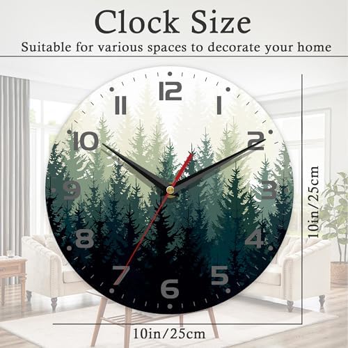 Wall Clock, 10 Inch Silent Non-Ticking Home Kitchen Decor, Battery Operated - Image 2