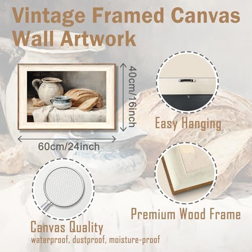 ASTRDECOR Framed Kitchen Wall Art, Modern Muted Still Life Painting Farmhouse - Image 2
