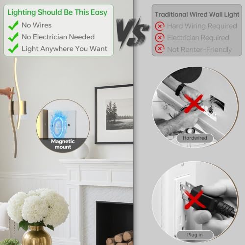 Wireless Wall Sconces Set of Two - Image 5
