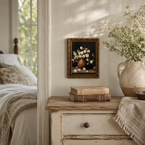 Vintage White Flower Canvas Wall Art - Image 5