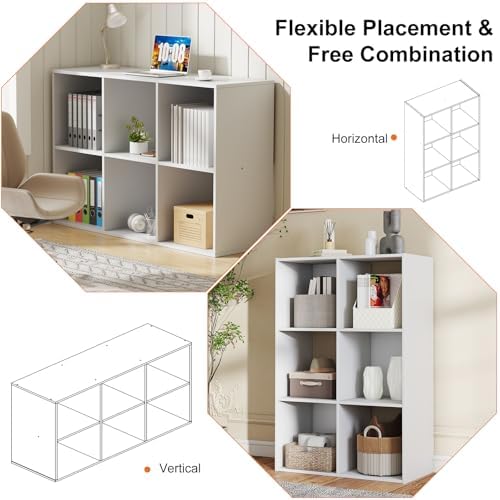 Sweetcrispy 6 Cube Storage Organizer, Stackable Modular Bookcase Shelf - Image 4