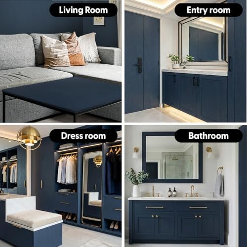 Navy Blue Wood Contact Paper Peel and Stick, 17.3" x 118" Self Adhesive Matte - Image 7