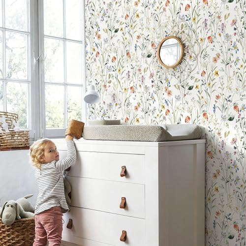 16.9''x118'' Boho Floral Peel and Stick Wallpaper Self Adhesive Wallpaper - Image 6