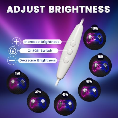 wootfairy LED Lights Wall Decor 15.75 * 10.63in Gamer Controller Neon Sign - Image 4