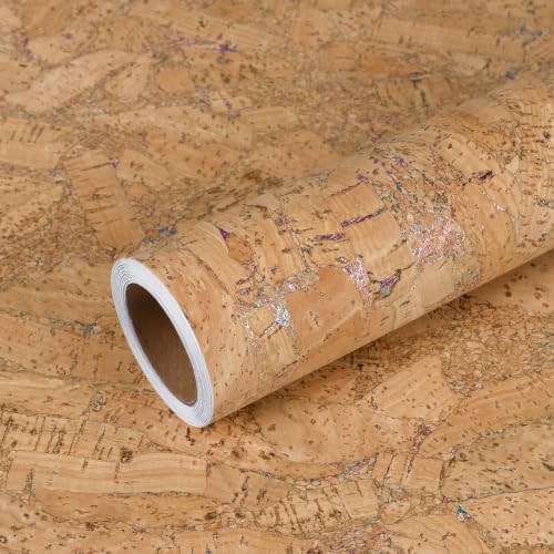 VEELIKE Natural Cork Peel and Stick Wallpaper by VEELIKE