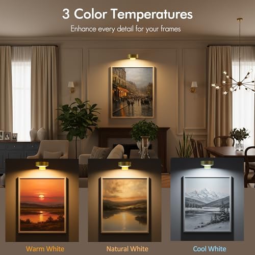 Picture Lights for Wall, Rechargeable Battery Wireless Poster Lights - Image 2