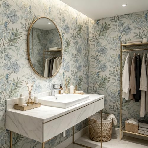 Vintage French Damask Peel and Stick Wallpaper Floral Textured Removable Self - Image 6