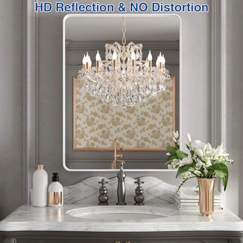WEER White Bathroom Vanity Mirror 22x30 Inch - Image 2