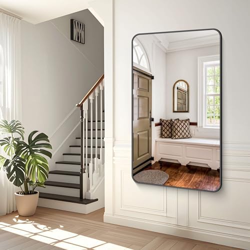 BONEWEI 60x36 inch Large Bathroom Mirror, Wall Mounted Bathroom Frame Vanity - Image 5