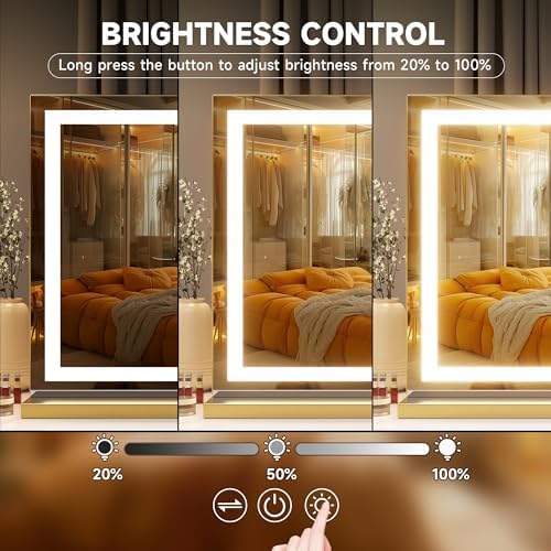 Hasipu Vanity Mirror with Lights, Lighted Makeup Mirror with Dimmable 3 Modes - Image 4